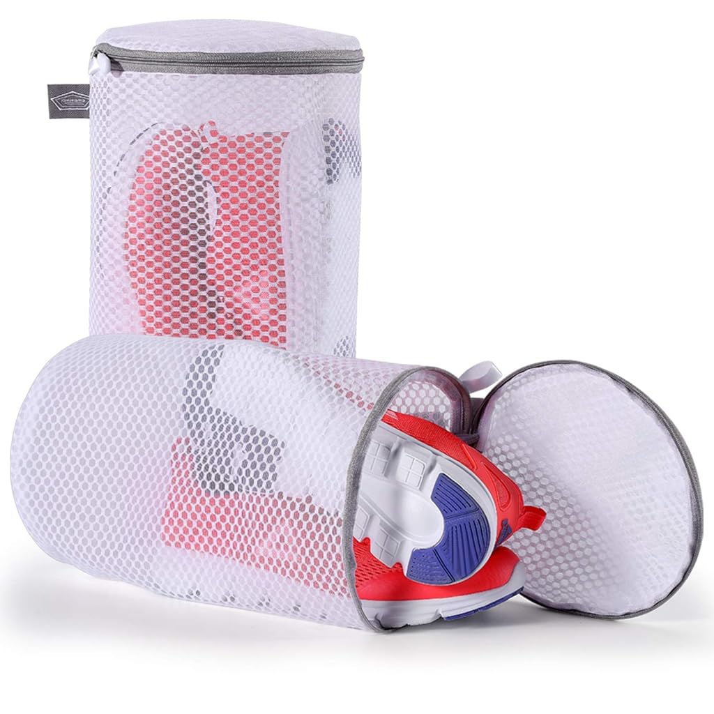 HASTHIP® 2Pcs Laundry Bags for Shoes Protective Bags for Adult and Kids Shoes Washing Machine Use Shoe Bags Quick Dry Mesh Fabric Laundry Bags for Sneakers, Canvas Shoes, Slip-on, 18x38cm HASTHIP® 2Pcs Laundry Bags for Shoes Protective Bags for Adult and Kids Shoes Washing Machine Use Shoe Bags Quick Dry Mesh Fabric Laundry Bags for Sneakers, Canvas Shoes, Slip-on, 18x38cm